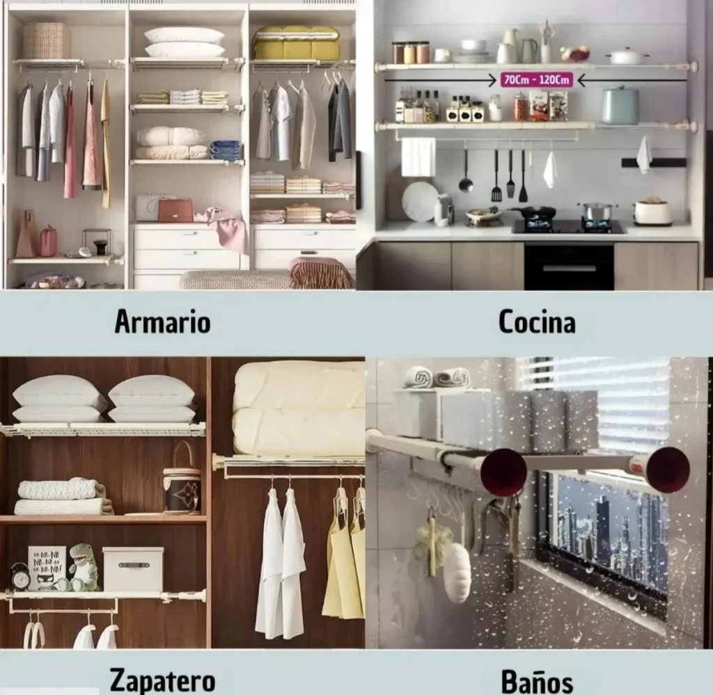 Étagère de Placard Extensible Multi-Usage – رف منظم الخزانة القابل للتمديد بدون حفر