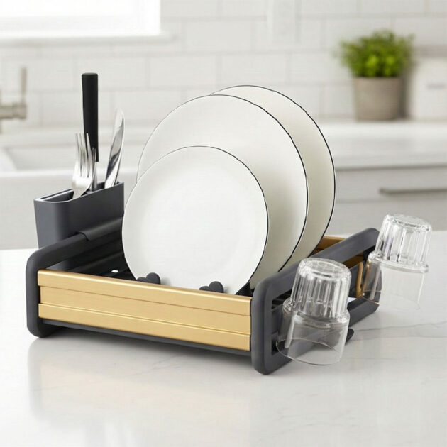 Égouttoir à Vaisselle Extensible en Aluminium Durable - مجفف أواني قابل للتمدد من الألمنيوم المقاوم للصدأ4