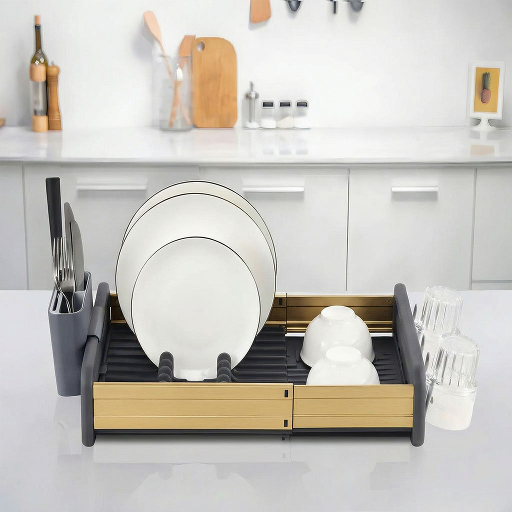 Égouttoir à Vaisselle Extensible en Aluminium Durable - مجفف أواني قابل للتمدد من الألمنيوم المقاوم للصدأ5