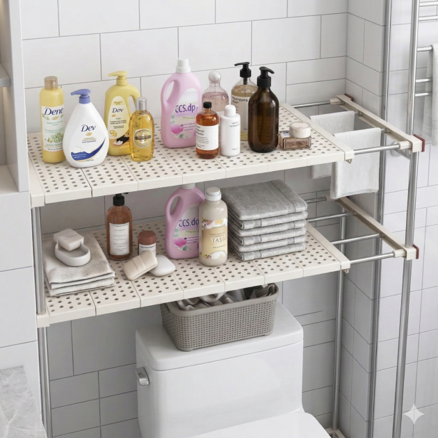 Étagère de Placard Extensible Multi-Usage – رف منظم الخزانة القابل للتمديد بدون حفر