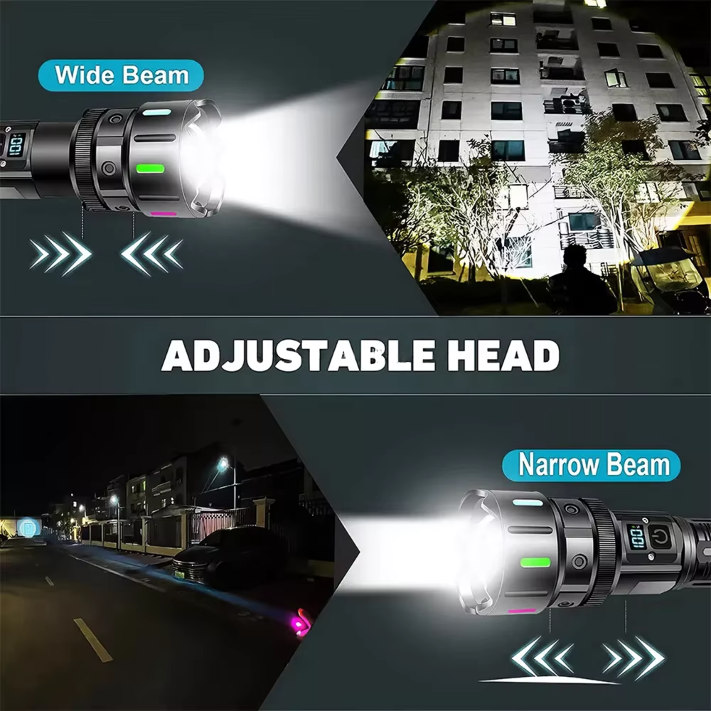 Lampe Torche Tactique Laser Ultra-Puissante - Rechargeable Longue Portée - مصباح يدوي تكتيكي ليزر قوي جداً - مدى بعيد3