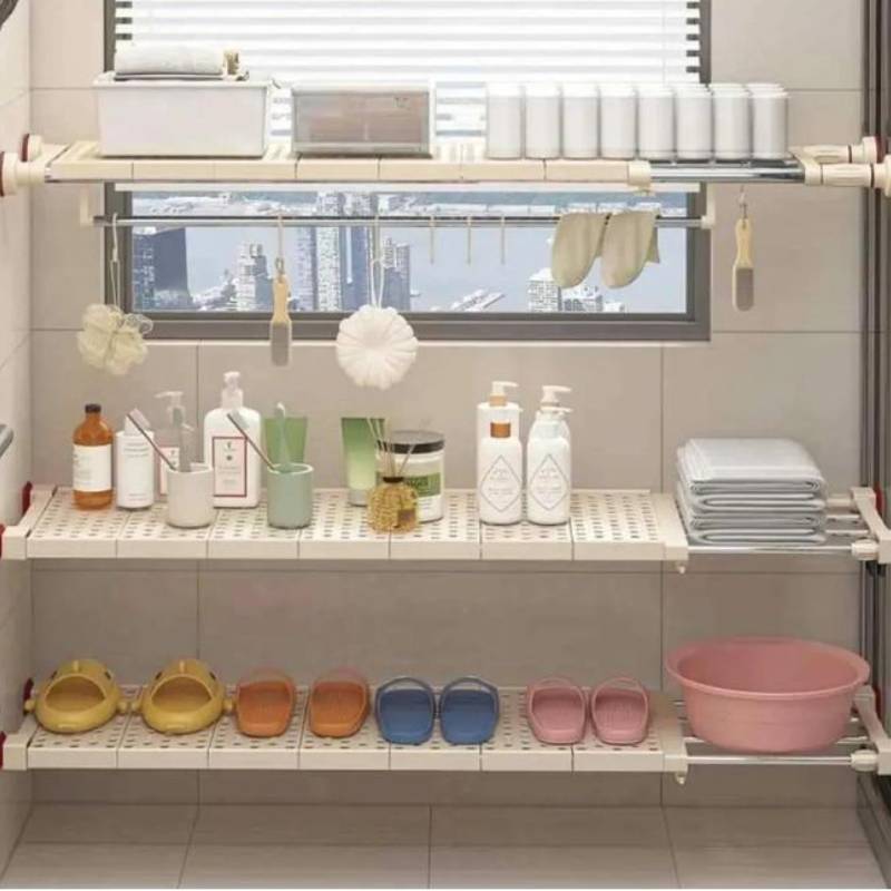 Étagère de Placard Extensible Multi-Usage – رف منظم الخزانة القابل للتمديد بدون حفر