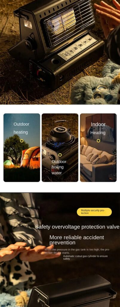 Réchaud & Chauffage à Gaz Portable 2-en-1 (1.3kW) – سخان وطباخ غاز متنقل 2 في 1 للرحالات والتخييم11