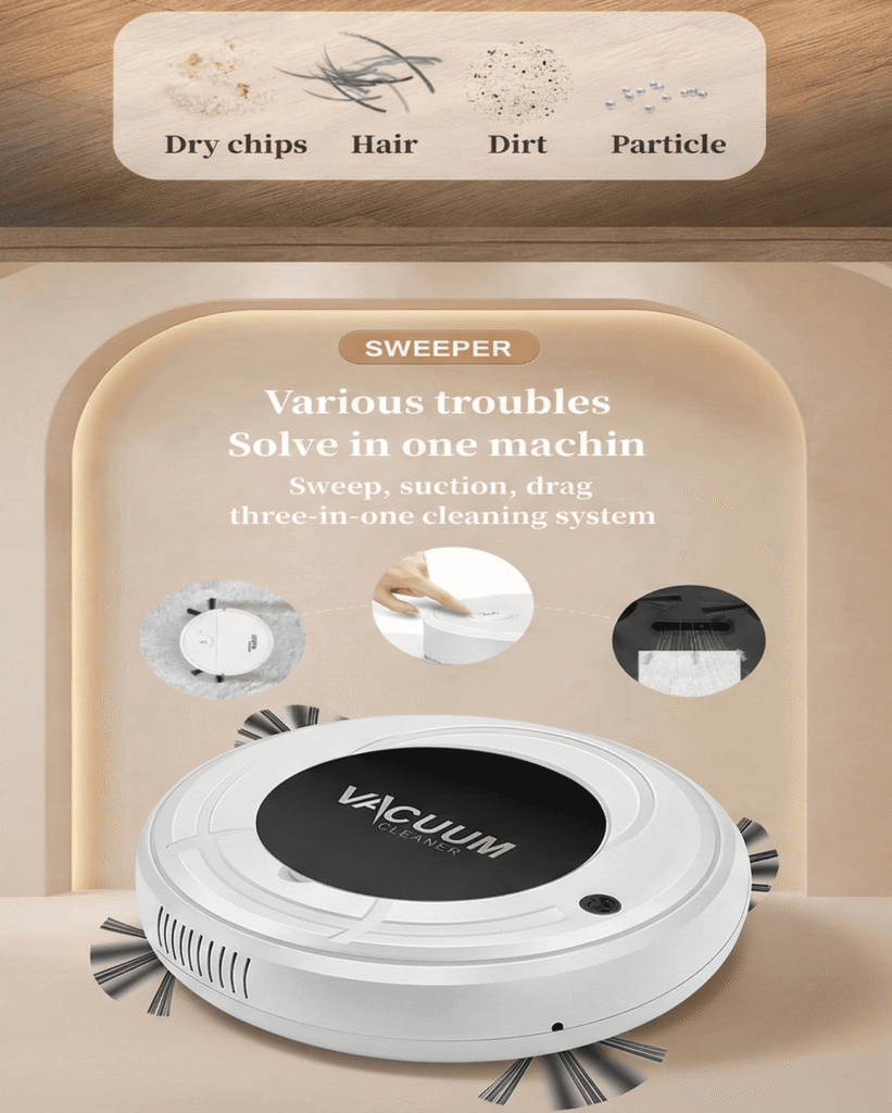 Robot Aspirateur Laveur Intelligent Ultra-Puissant – روبوت تنظيف ذكي 3 في 1