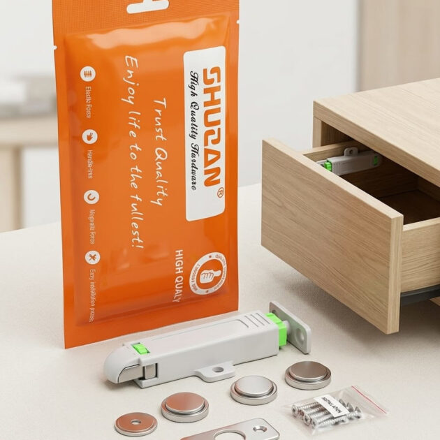 4 PiècesPoussoir Porte Placard, Push to Open, طقم 4 قطع فتاحة أبواب الخزانة المغناطيسية