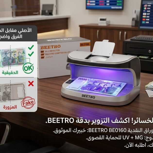 BEETRO BE0160 : Détecteur de Faux Billets Professionnel - كاشف الأوراق النقدية الاحترافي