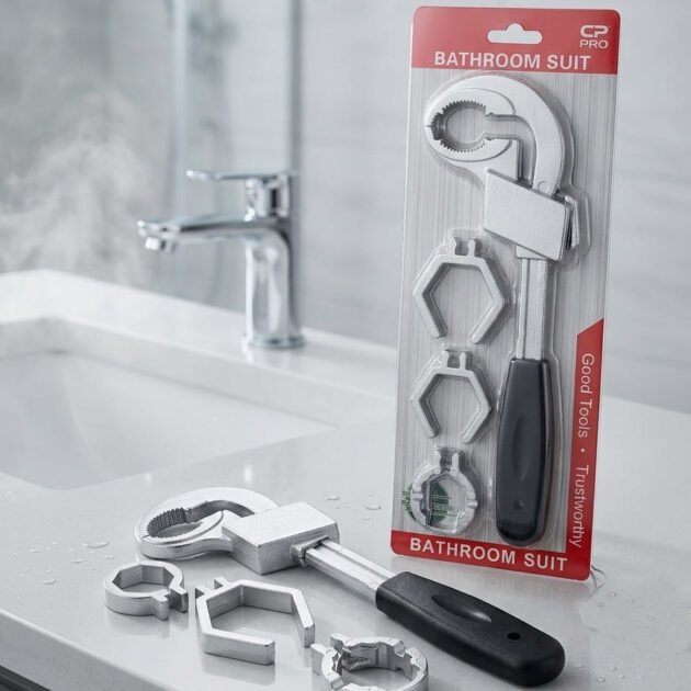 Clé à molette à longue durée de vie réglable - Grande ouverture - Clé de salle de bain - Dureté large - Outil 80 mm - Clé multifonction