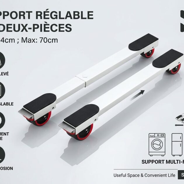 SUPPORT REGLABLE EN DEUX PIECES MIN 44CM MAX 70CM