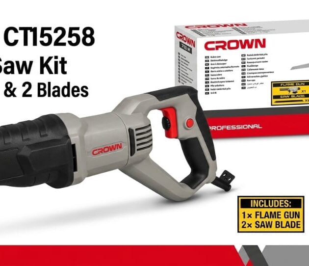 منشار كراون (Crown) الترددي 710 واط – "الجوكر" متعدد الاستخدامات لتقطيع اللحوم، الخشب، والمعدن بكل احترافية.