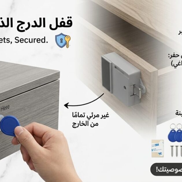 قفل الخزائن والأدراج الذكي المخفي (RFID) - الحل السحري لحماية خصوصيتك وسلامة أطفالك دون تشويه أثاثك